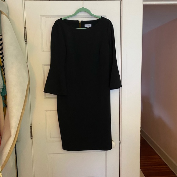 Calvin Klein Sheath flutter Bell sleeve Dress - Picture 1 of 4